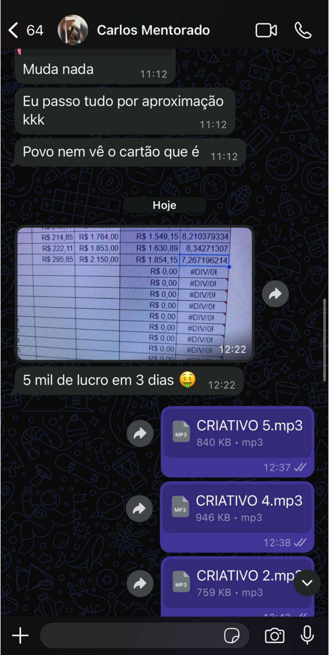 Prova de resultado de aluno