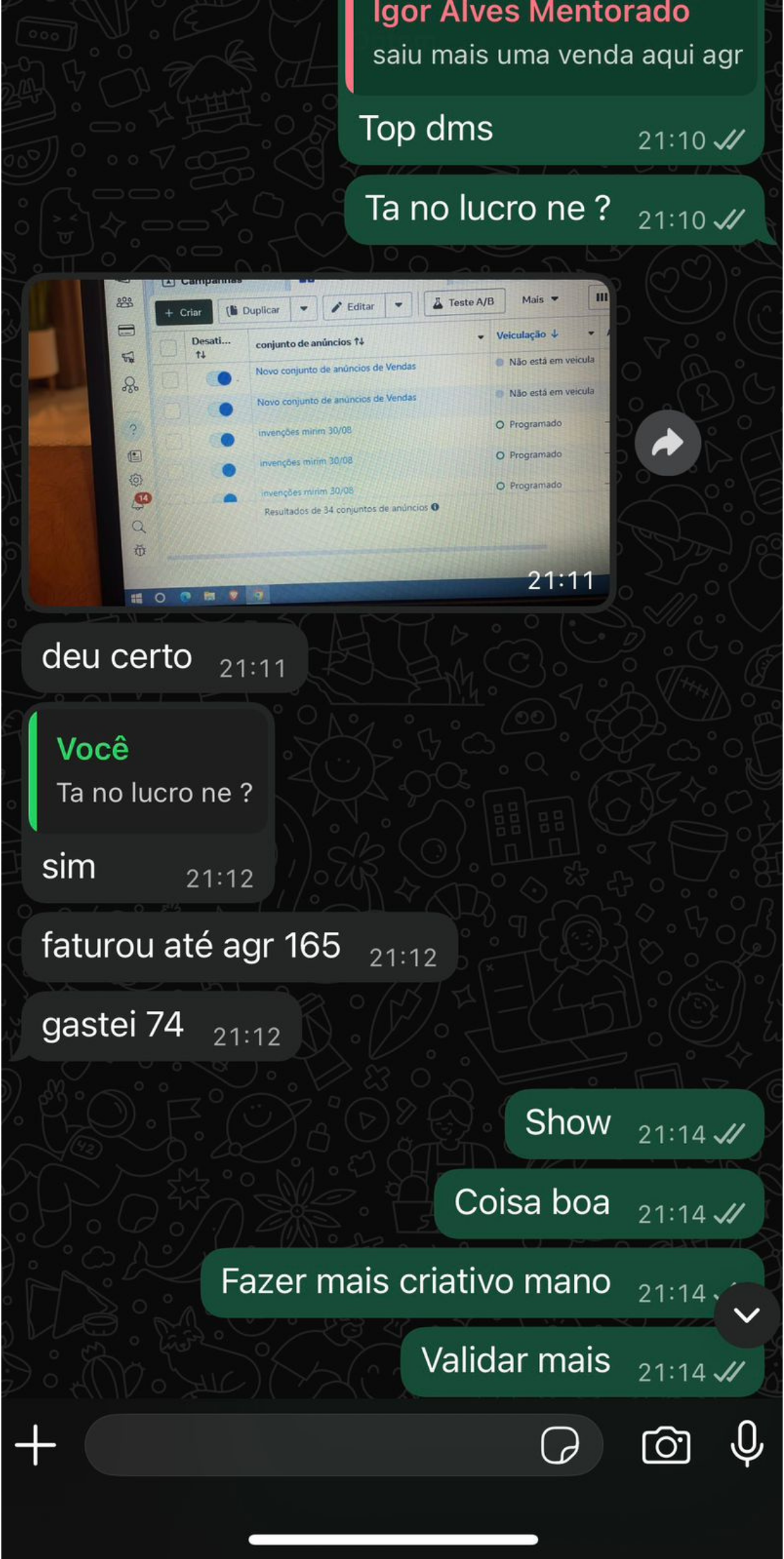 Prova de resultado de aluno